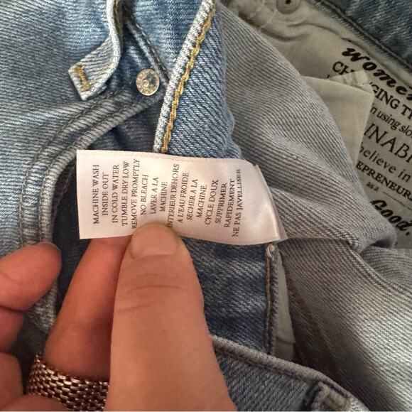 Frank & Eileen Monaghan Mom Jeans Light Blue Cropped Straight Leg Womens size 29 - Picture 6 of 8